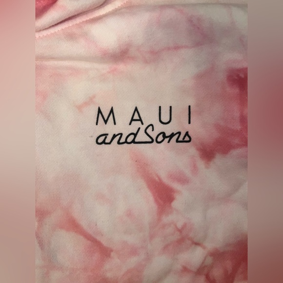 Maui & Sons Pink Tie Dye Hoodie Youth Large 14 - Picture 8 of 9